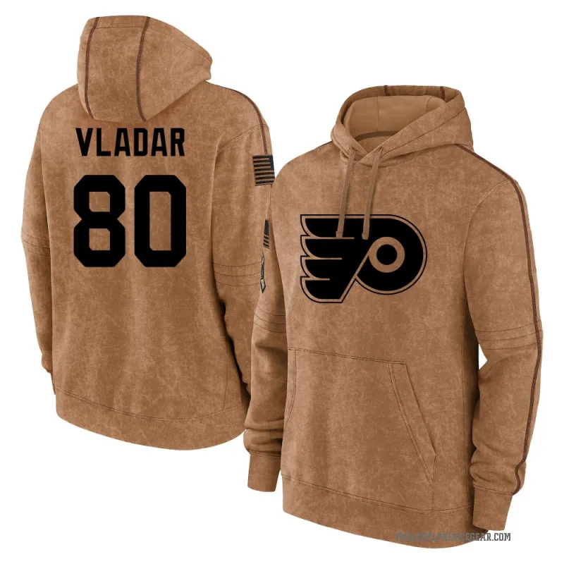 Dan Vladar Men's Brown Philadelphia Flyers 2023 Salute to Service Club Pullover Hoodie