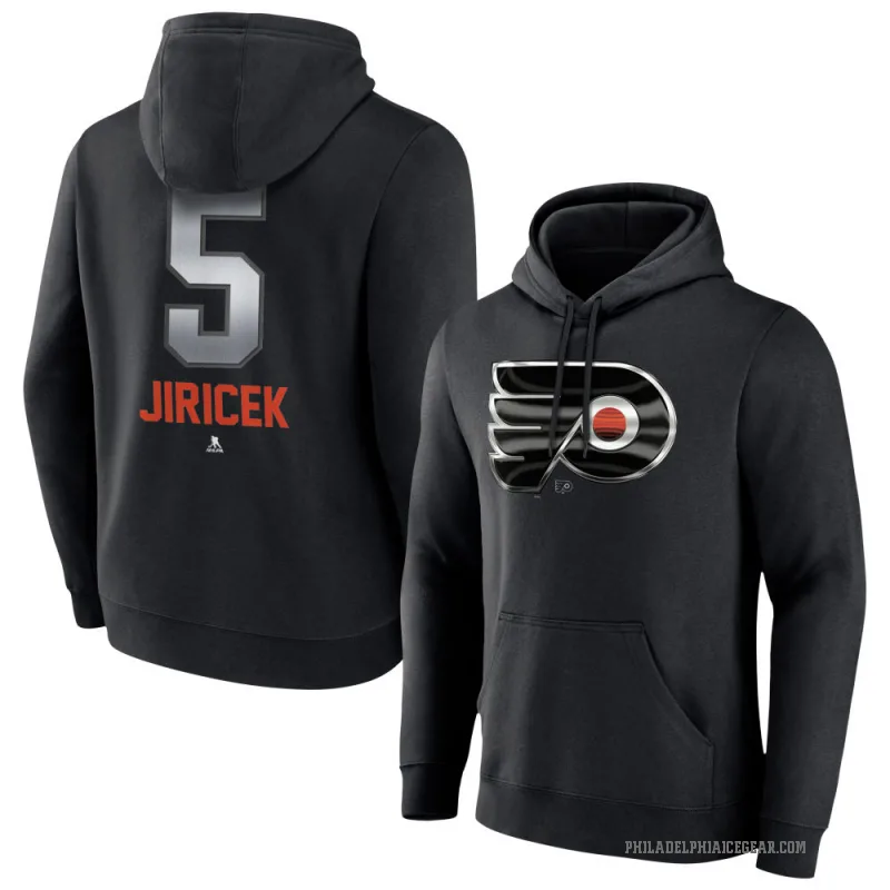 David Jiricek Men's Black Philadelphia Flyers Branded Midnight Mascot Logo Pullover Hoodie