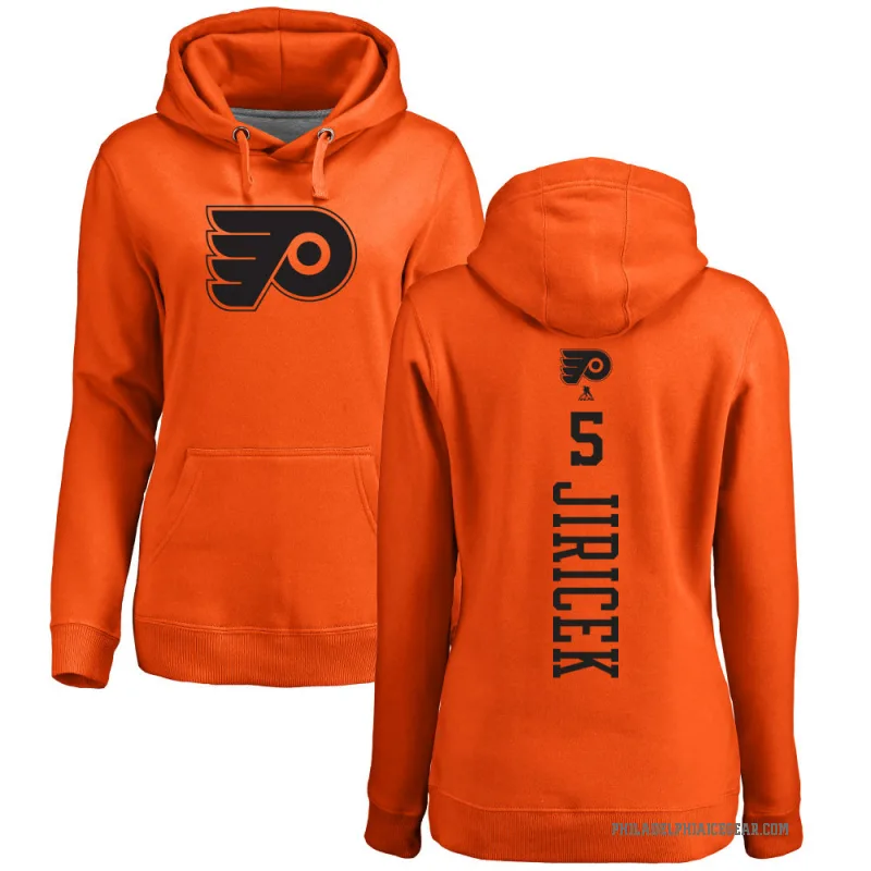 David Jiricek Women's Orange Philadelphia Flyers Branded One Color Backer Pullover Hoodie