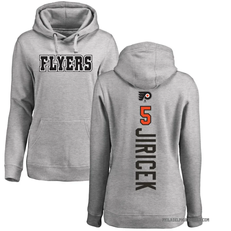 David Jiricek Women's Philadelphia Flyers Branded Ash Backer Pullover Hoodie