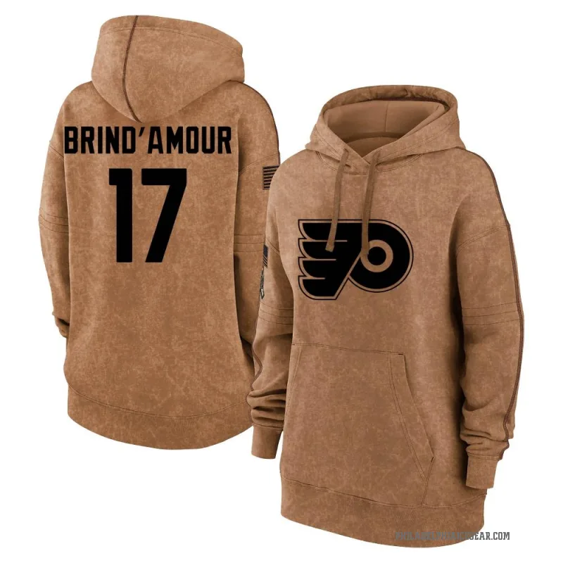Rod Brind'Amour Women's Brown Philadelphia Flyers 2023 Salute to Service Pullover Hoodie